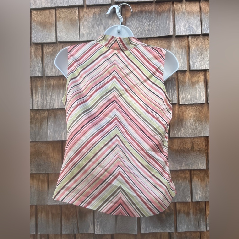 Talbots Women's Size 4 Silk Striped Sleeveless Top - Picture 4 of 7
